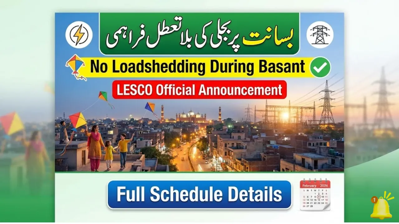 LESCO Announces Electricity Supply Schedule for Basant in Lahore